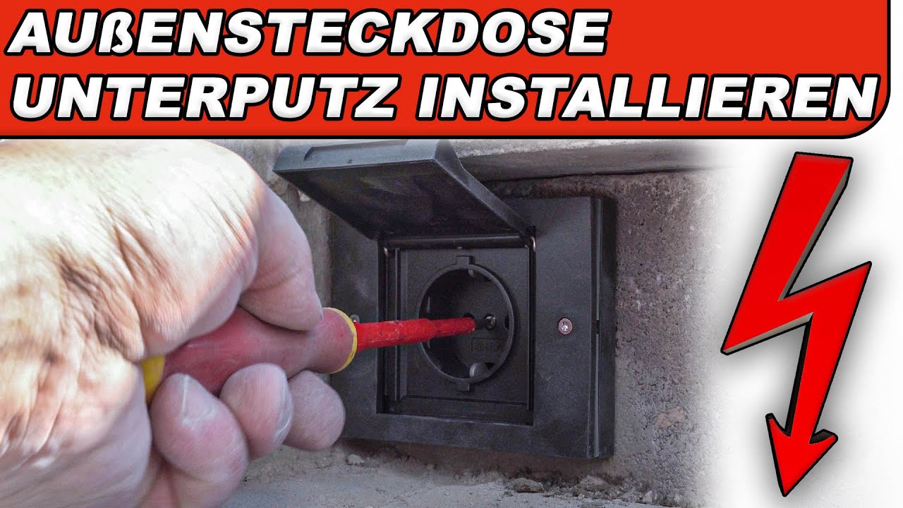 Außensteckdose Unterputz installieren (Strom im Garten) Steckdosen IP44