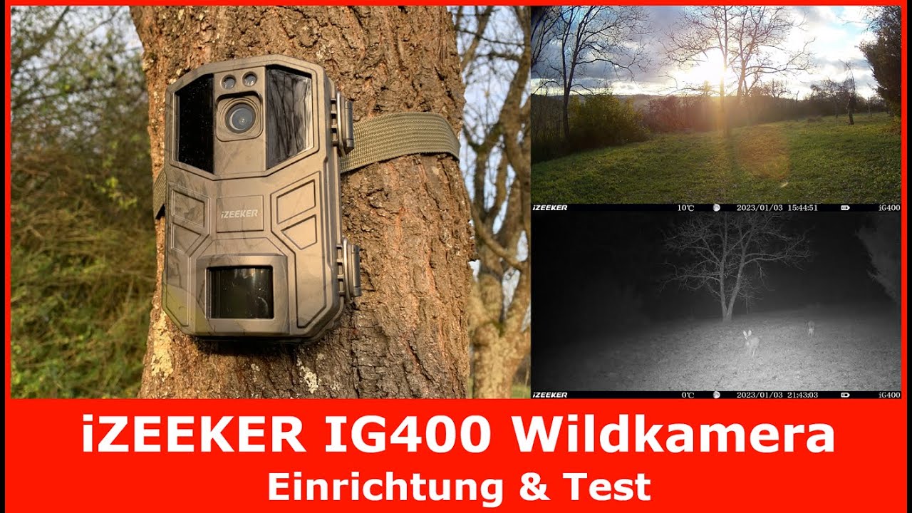 iZEEKER IG400 Wildkamera || Einrichtung & Test + Aufnahmen (4K 30fps, IP66 Jagdkamera)