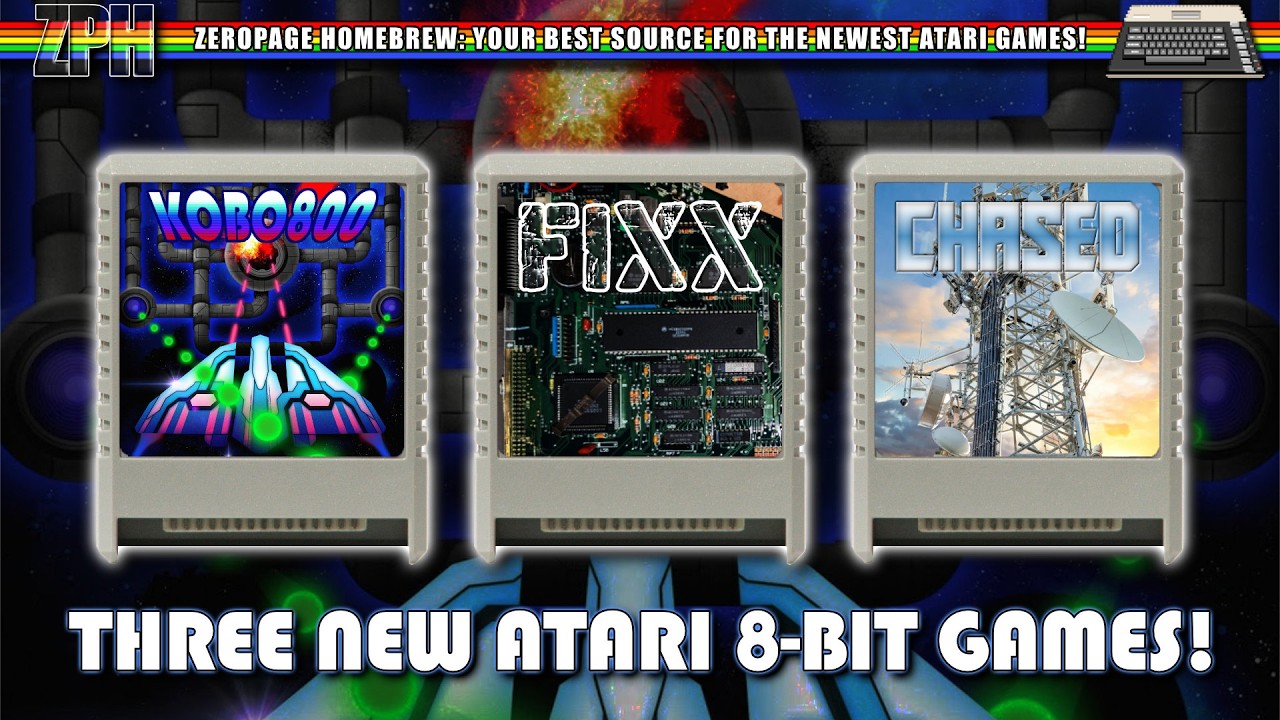 Three New Atari 8-Bit Games! Kobo800, Fixx & Chased! Happy St. Patrick's Day!🍀