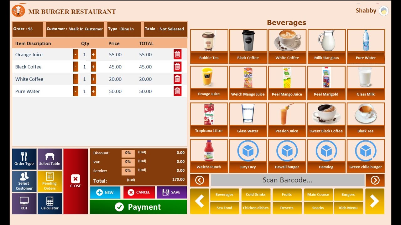 POS-система для ресторанов в Microsoft Access с полным исходным кодом | Учебное пособие по MS Access