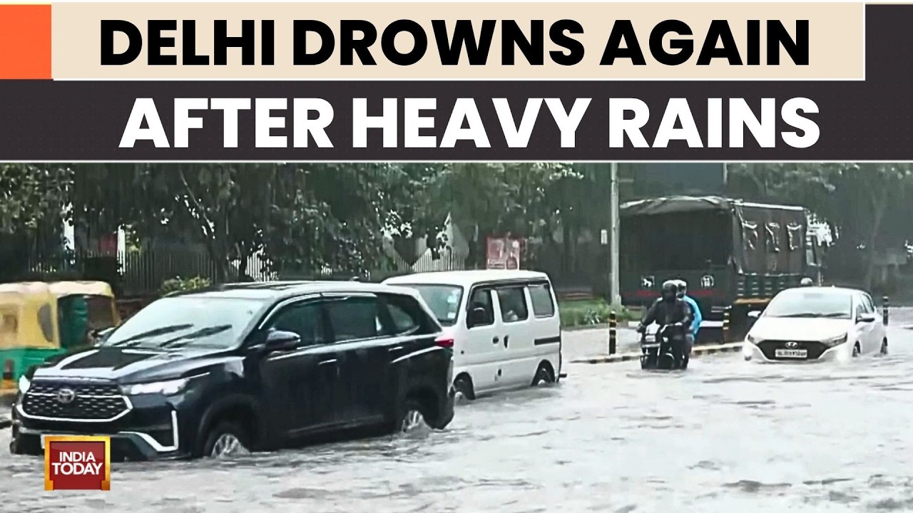Delhi Waterlogging After Heavy Rain, Visuals From Baba Kharak Singh Marg | Delhi Weather | IMD Alert