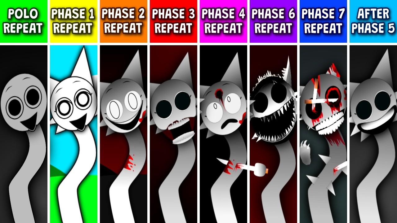 Sprunki Phase 1, 2, 3, 4, 6, 7 And Polo REPEAT After Phase 5