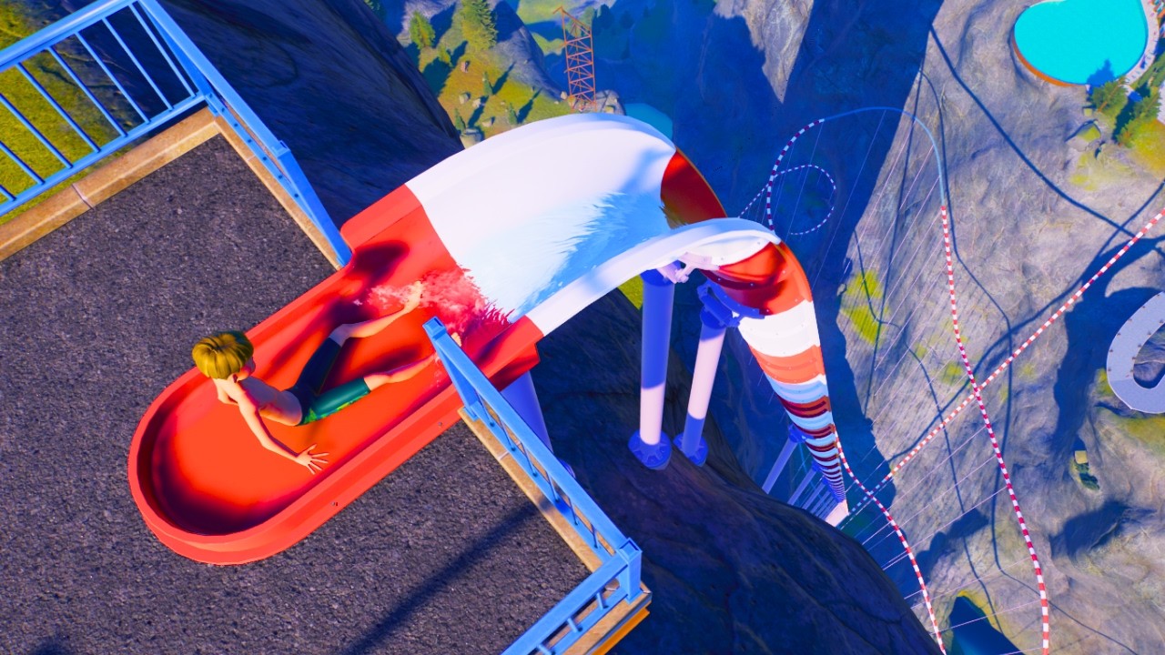 1200 FT Drop Down Water Slides - Planet Coaster 2