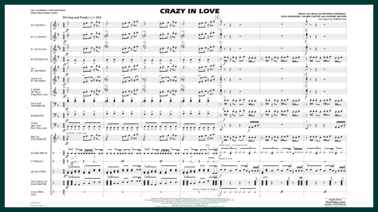 Crazy In Love by Beyoncé | Arr. Ishbah Cox