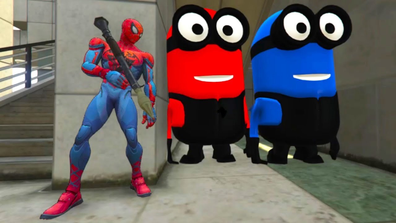 Funny Spiderman vs Red Minion | GTA 5 Funny Ragdoll Eps.35