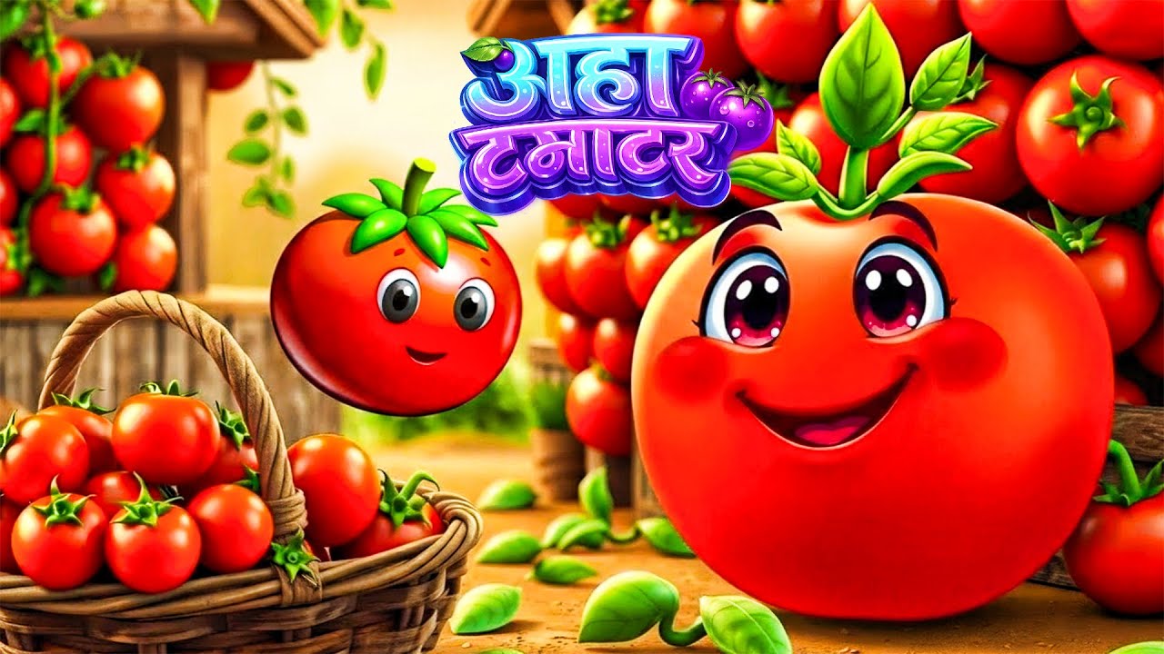 आहा टमाटर - Aaha Tamatar Bade Mazedar | Hindi Nursery Rhyme And Kids Song | #aahatamatarbadamazedar