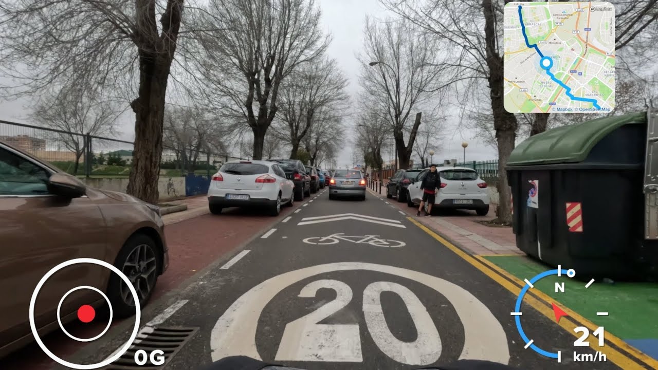 De Juan de la Cierva en Getafe a Zarzaquemada en Leganes por las calles sin BTA sin pasabicis