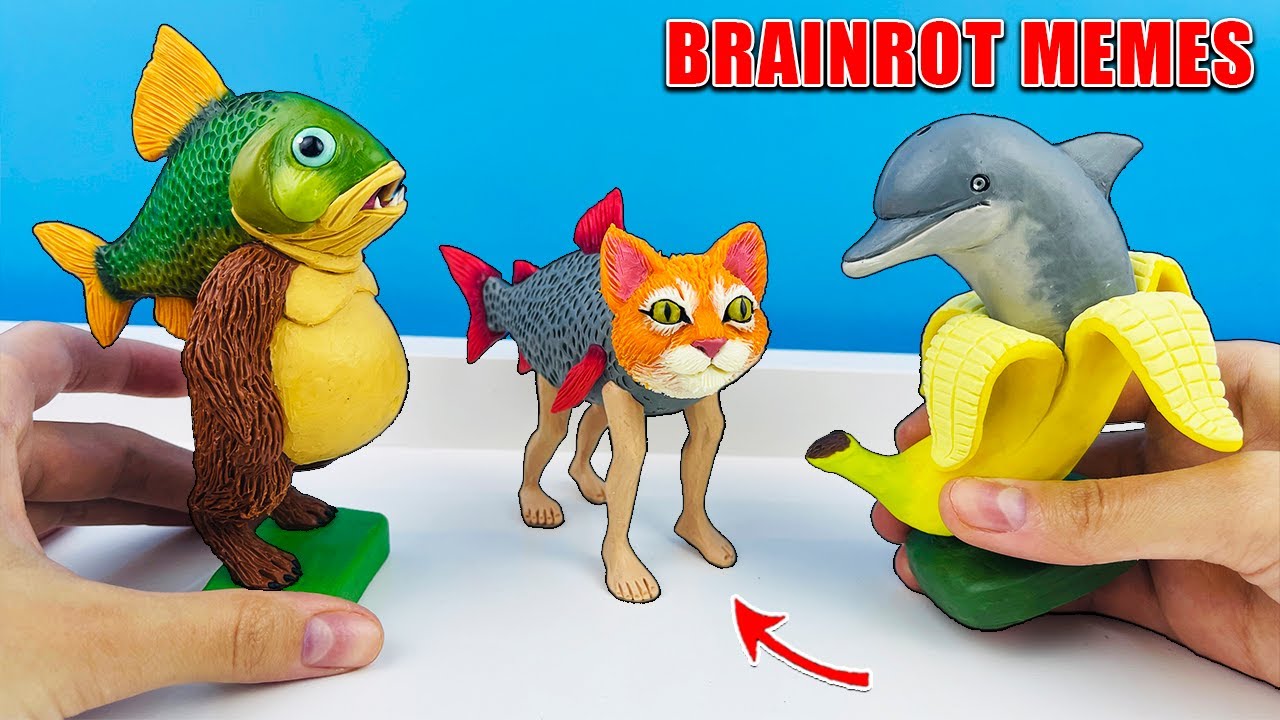 Лепим фигурки Трипи Тропи и Бананита Долфинита 🍌 Трулимеро Труличина 😺 Итальянские Мемы | Лепка ОК