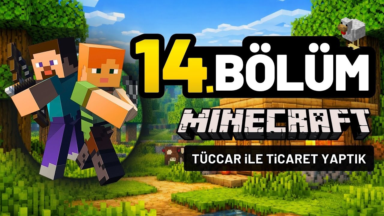 Minecraft 14. Bölüm | Tüccarla Ticaret, Bahçe ve Maden! 💼🌱⛏️