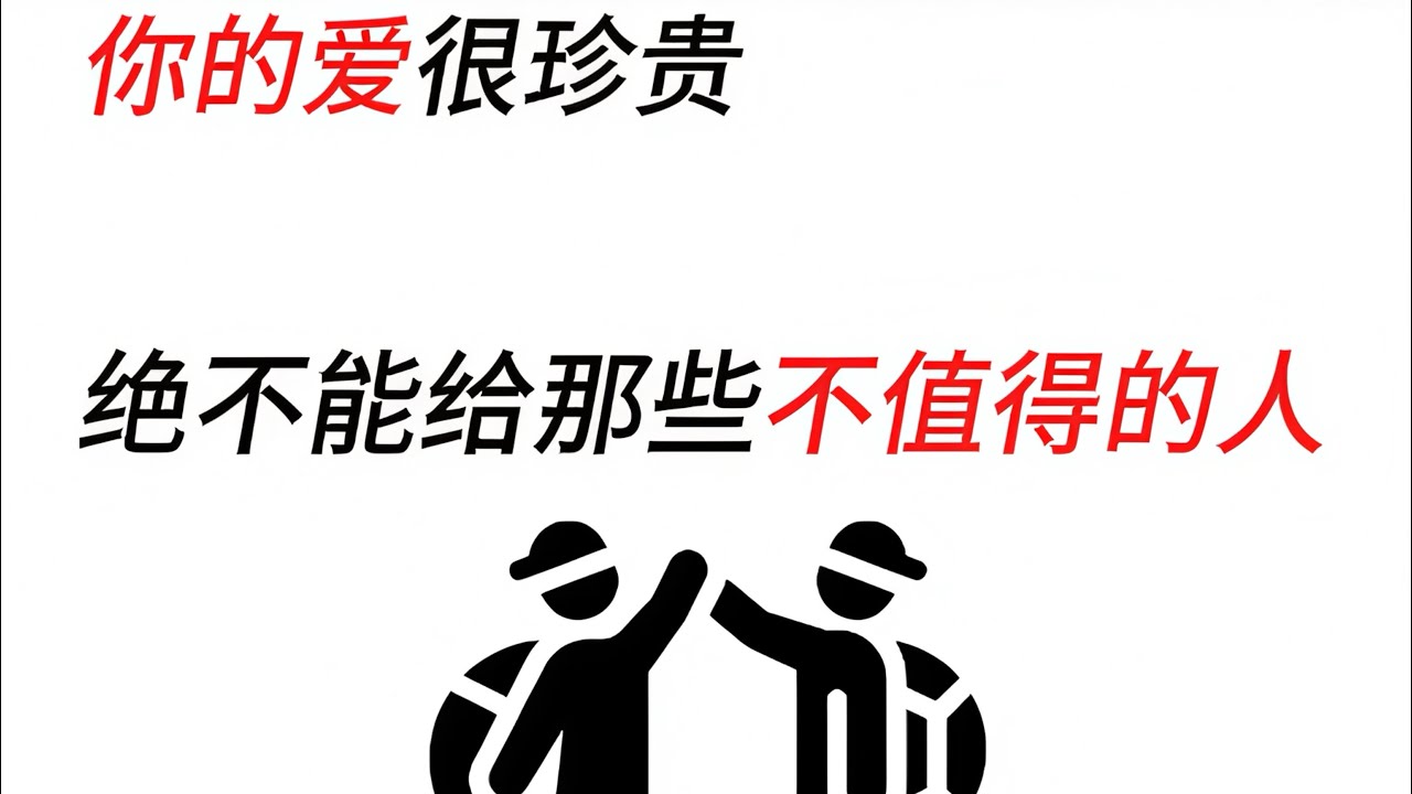 要相信，你的爱很珍贵，决不能给那些不值得的人。
