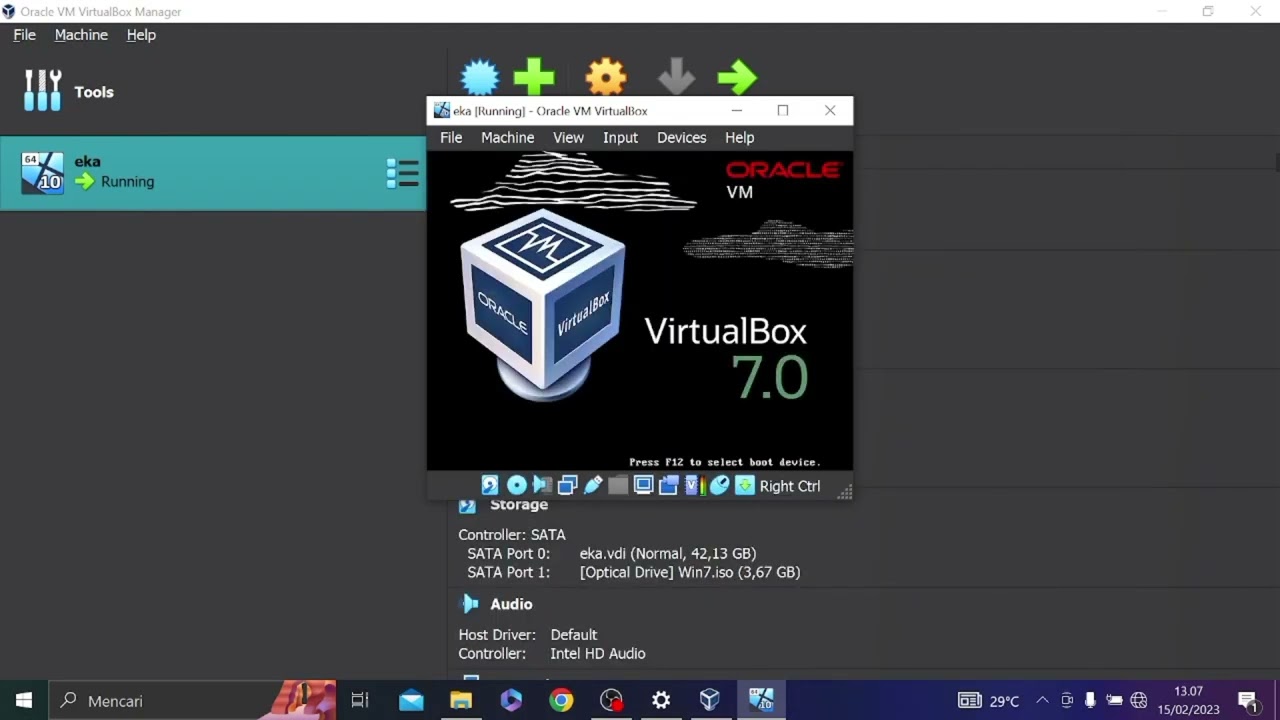 cara membuat windows 7 di virtual box Eka X TJKT