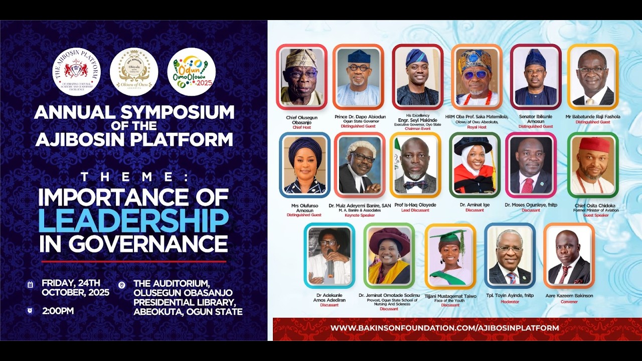 2025 Annual Symposium of the Ajibosin Platform - Importance of Leadership in Governance