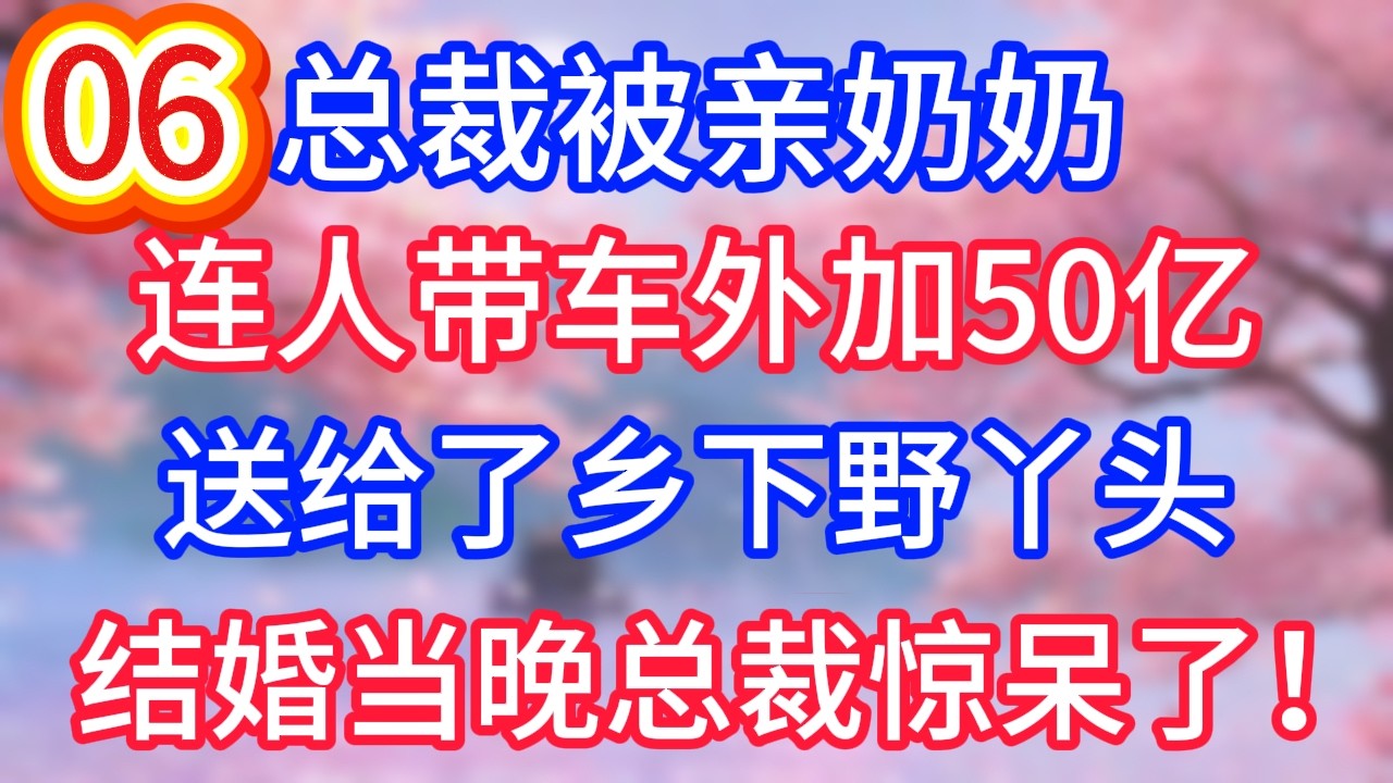（六）總裁被親奶奶，連人帶車外加50億，送給了鄉下野丫頭，結婚當晚總裁驚呆了！