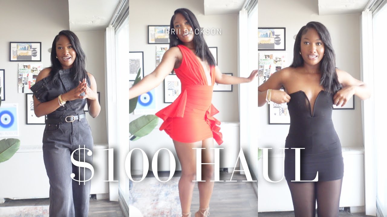 $100 Fashion Nova Try-on Haul | mini poshmark haul