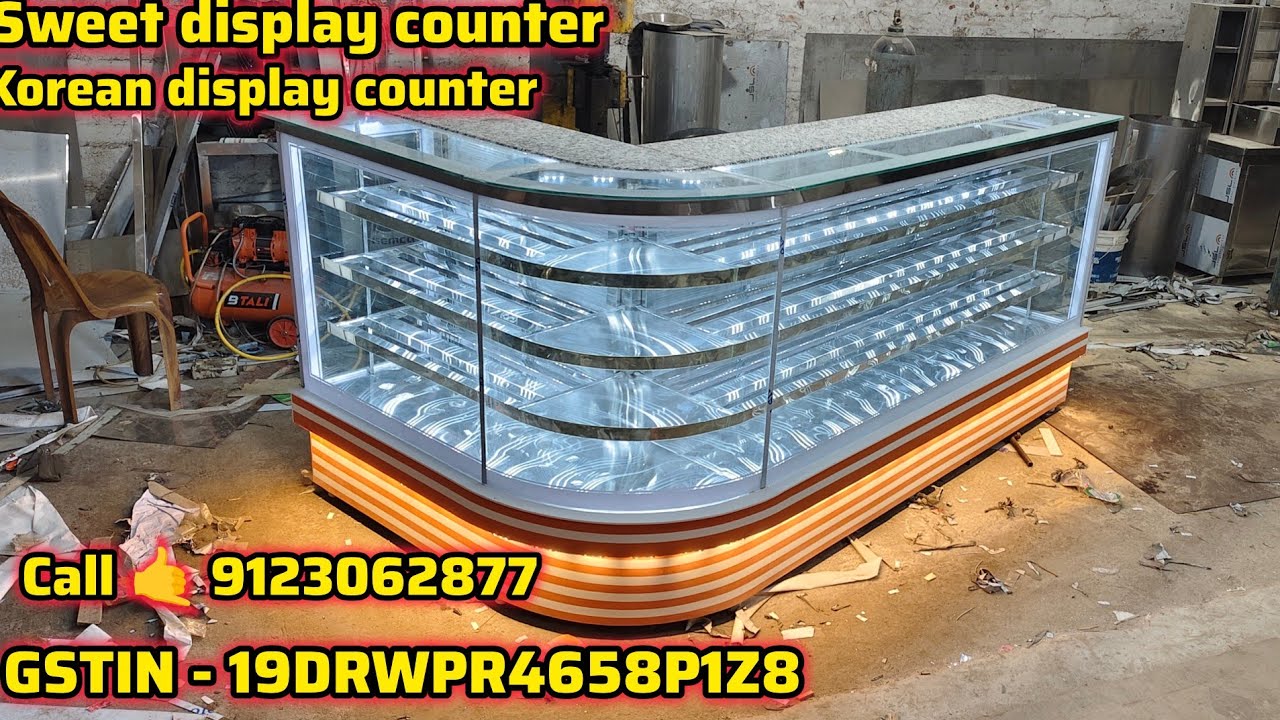 Sweet display counter cake display counter manufacturer company in kolkata. #koreancounter #quarian