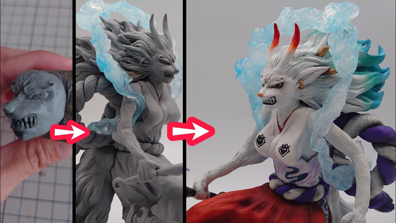 人獣型ヤマトを作ってカイドウとの対決シーンを再現してみた！フィギュア ワンピース Sculpting Yamato
