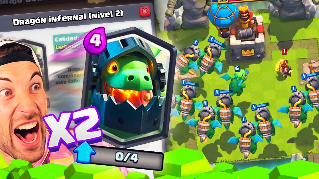 ¡¡ME TOCA EL DRAGON INFERNAL AL NIVEL 2!! TODO DRAGONES INFERNALES! | Clash Royale Troll!