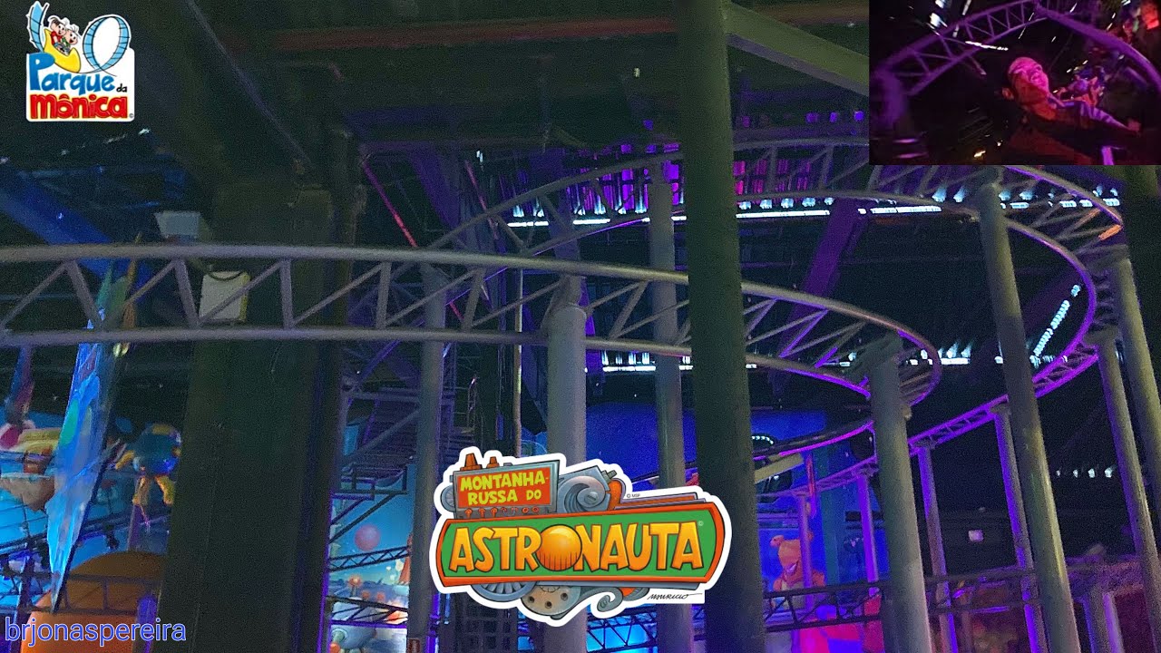 Montanha Russa do Astronauta - Parque Da Mônica (Percurso completo/ Dentro do carrinho)