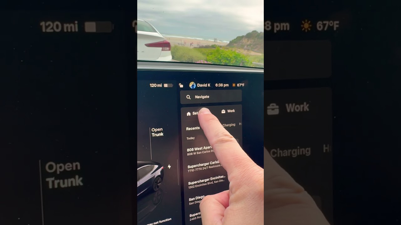 How to change on your Tesla home button address