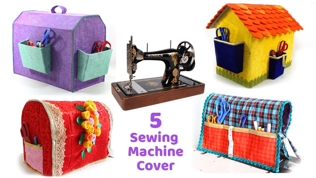 5 HOMEMADE SEWING MACHINE COVERS from OLD MATERIALS
