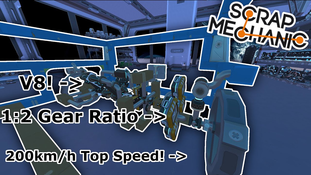 V8 Piston Powered Drag Van Speed Test (Glitch less) | Scrap mechanic