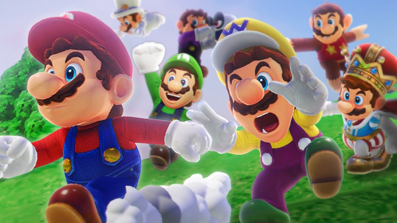 Super Mario Odyssey, but with 8 people