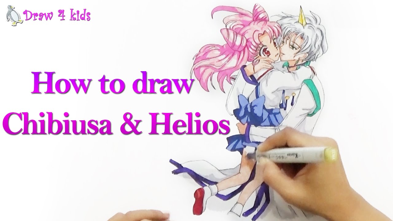 How to draw Chibiusa and Helios from Sailor Moon | D4K