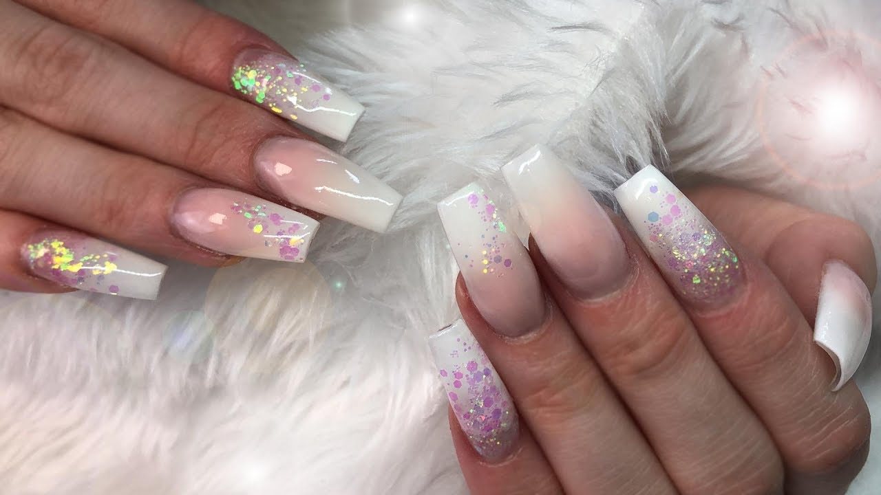 Acrylic Baby Boomer Ombre with Glitter