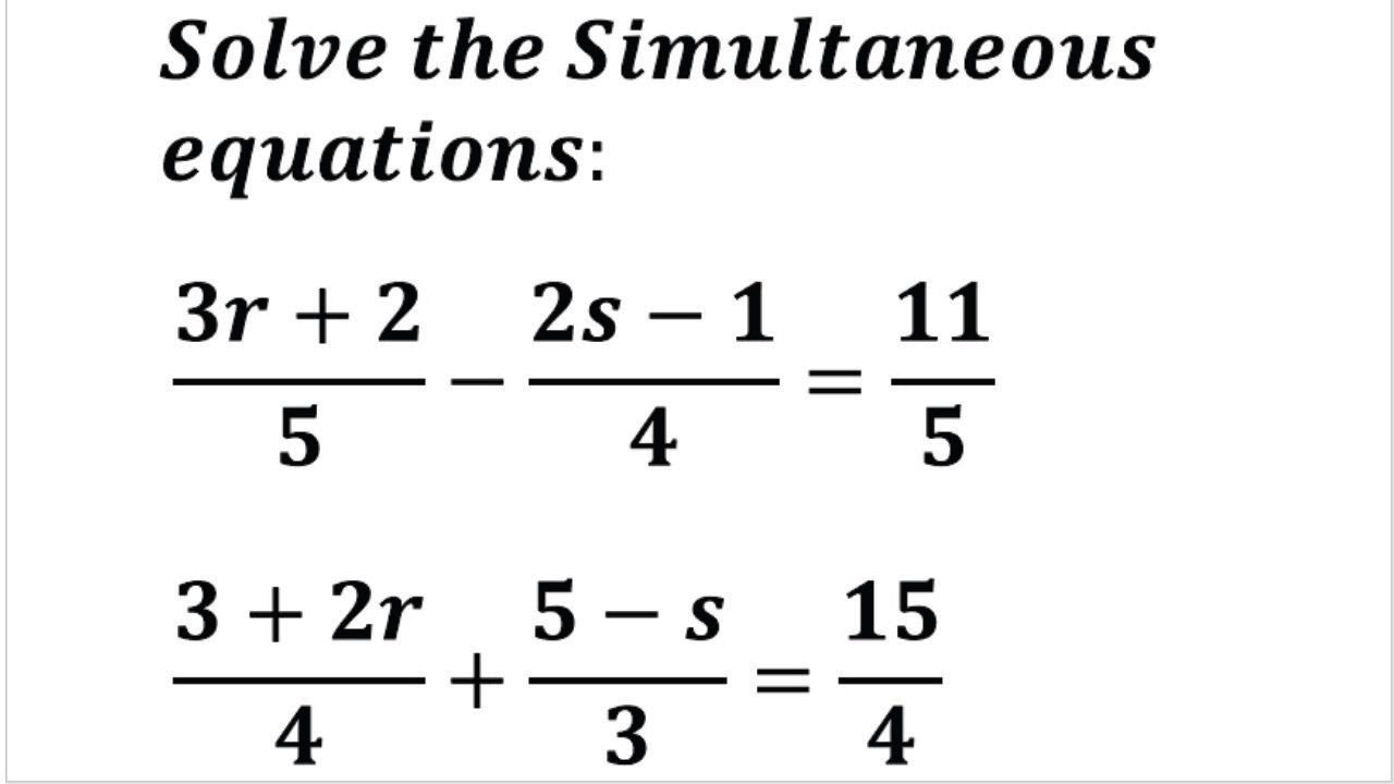 Solve the Simultaneous equation. (2) - SHS Maths | WAEC Maths