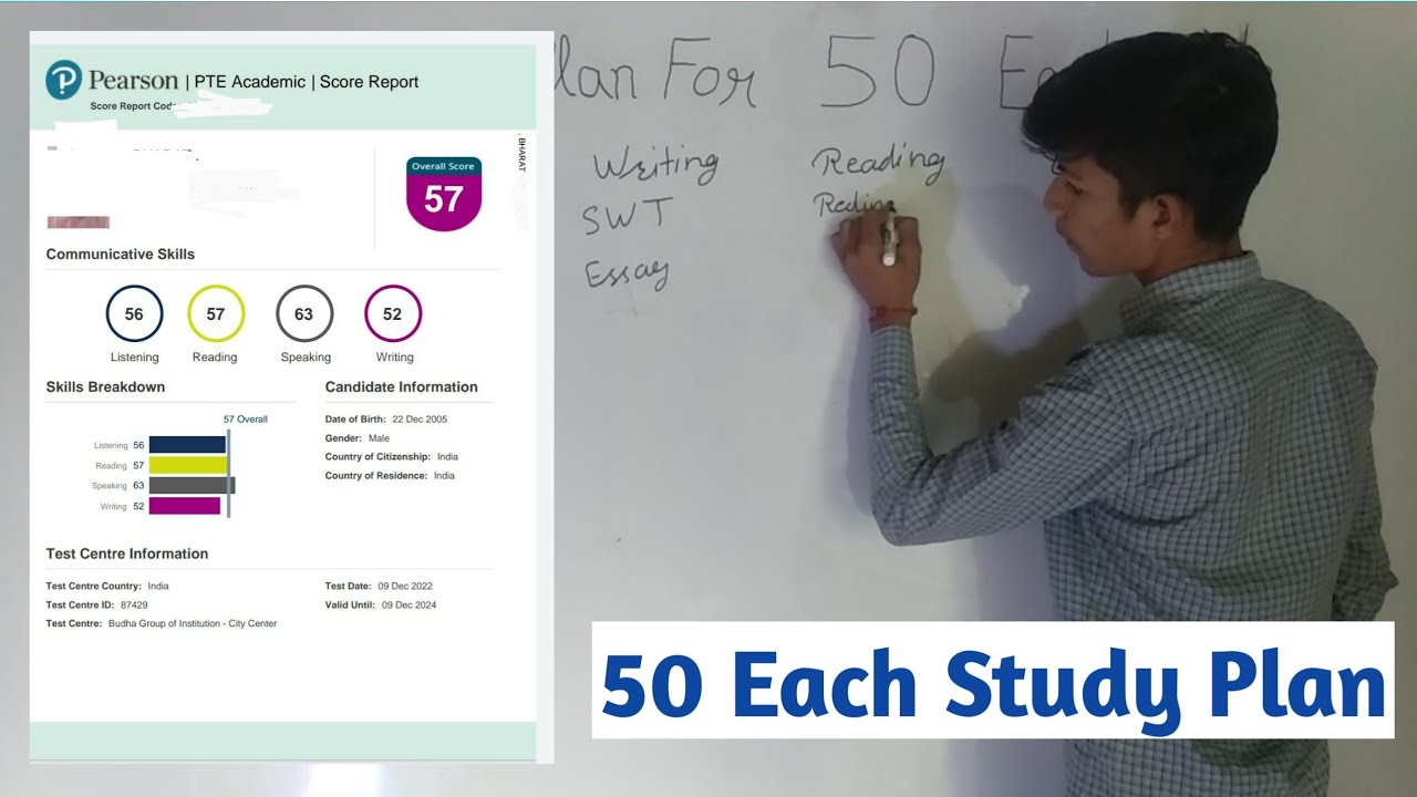 PTE Passed With 57 Overall | Study Plan For 50 Each | PB PTE GLOBAL