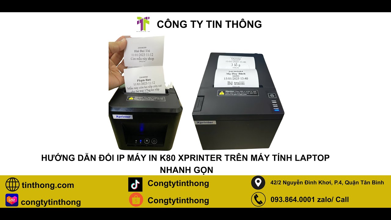 Hướng dẫn đổi IP m&aacute;y in K80 Xprinter tr&ecirc;n m&aacute;y t&iacute;nh laptop đơn giản v&agrave; nhanh ch&oacute;ng