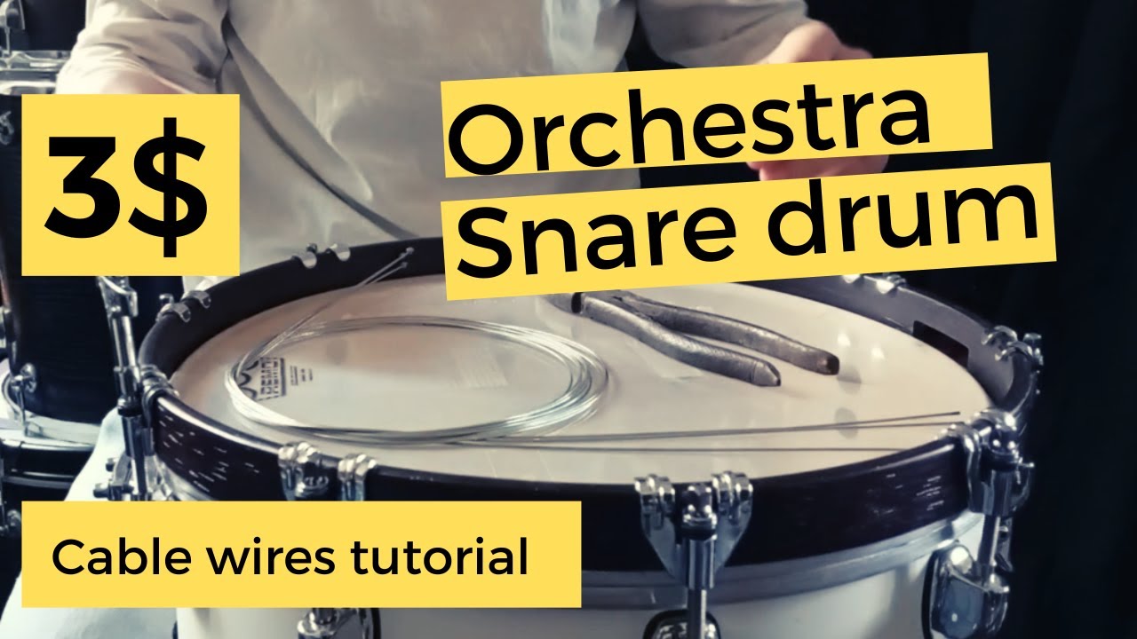 HOW TO create your ORCHESTRA SNAREDRUM sound with 3$ bicycle cables