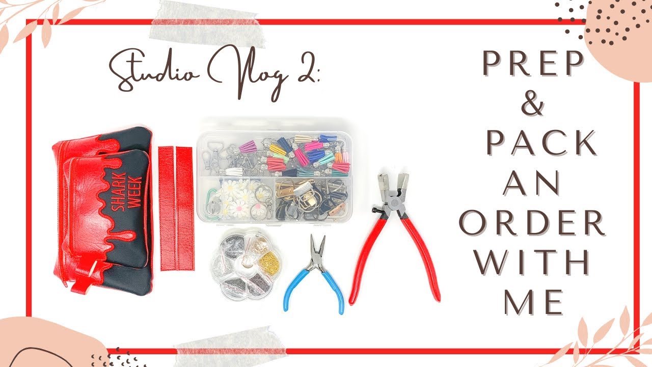 PREP & PACK AN ORDER for my Small Business | Shark Week Pouch Bag Order | Studio Vlog #2