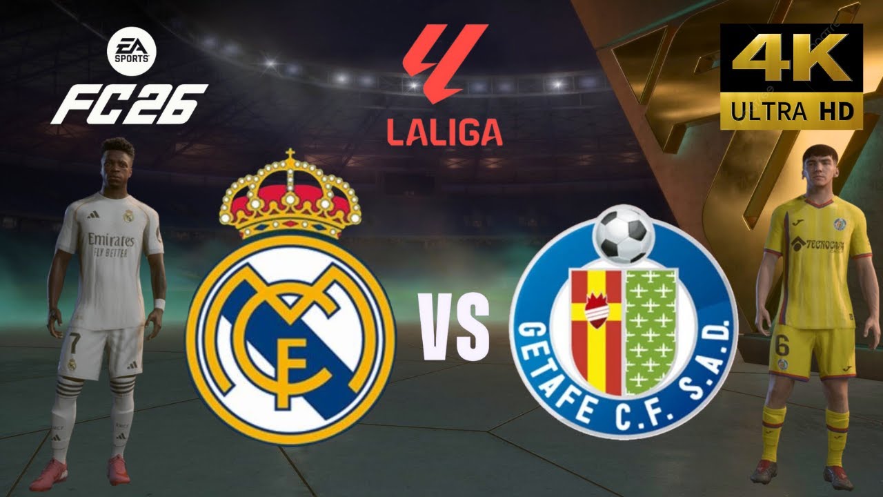 FC 26 - Real Madrid vs Getafe FT. Mbappe - All Goals - Laliga 25/26 Full Match - PC [4K60]