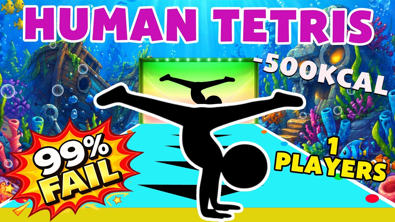 DEEP SEA MODE 🌊 HUMAN TETRIS SOLO | Immersive Interactive Warm Up | Can You Fit The Shape?(99% FAIL)