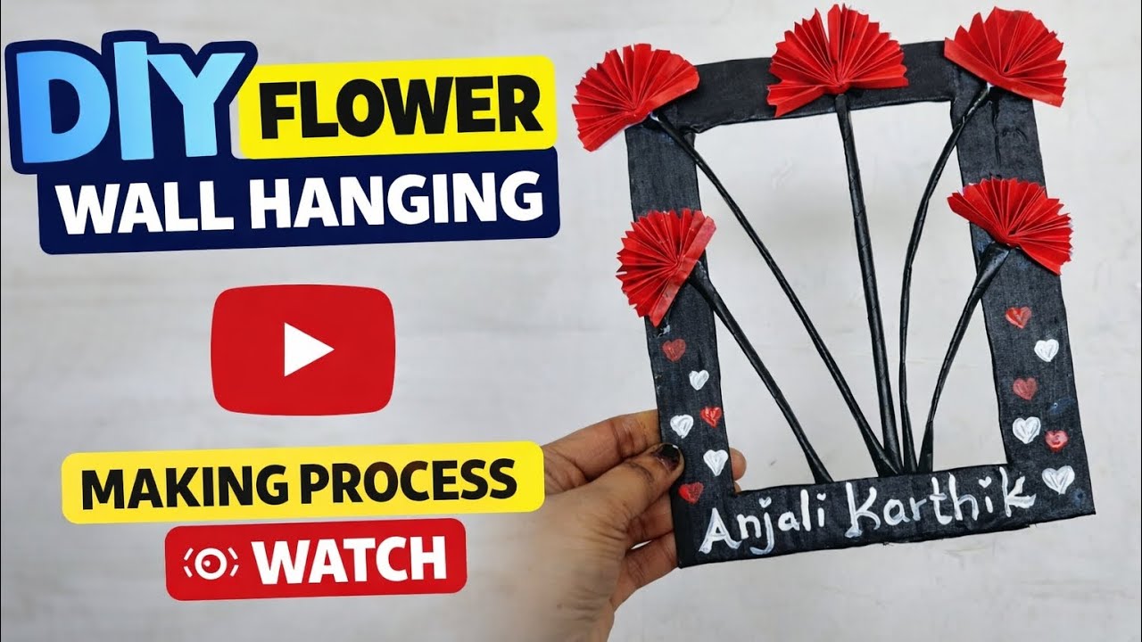 DIY flower frame making process easy to do prepare watch full video k@Ismartanjalivlogs-official 