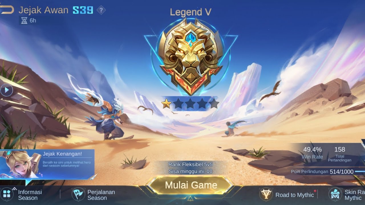 Main Mobile Legends di rank Legend
