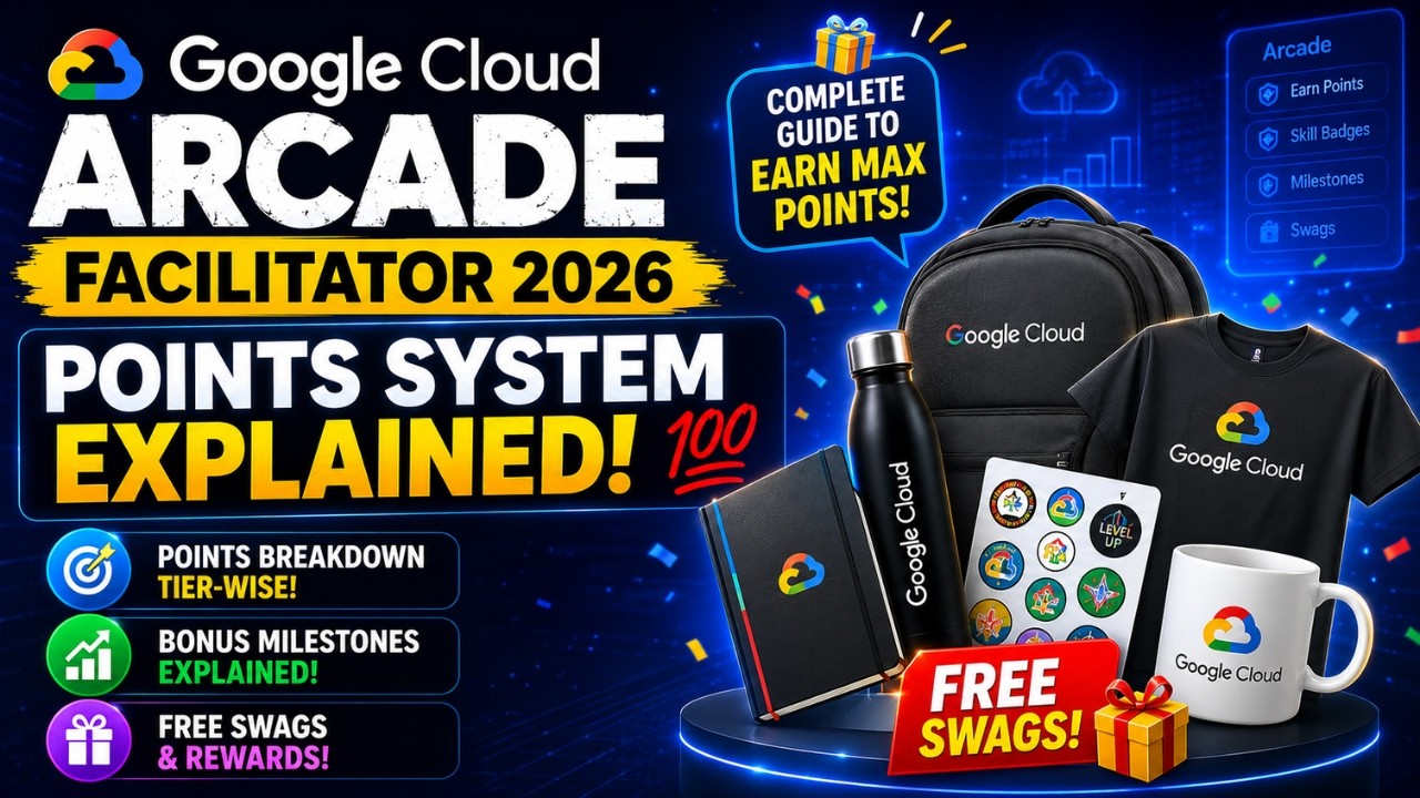 Google Cloud Arcade Facilitator 2026 Points System Explained! 💯 Bonus Milestones & FREE Swags 🎁