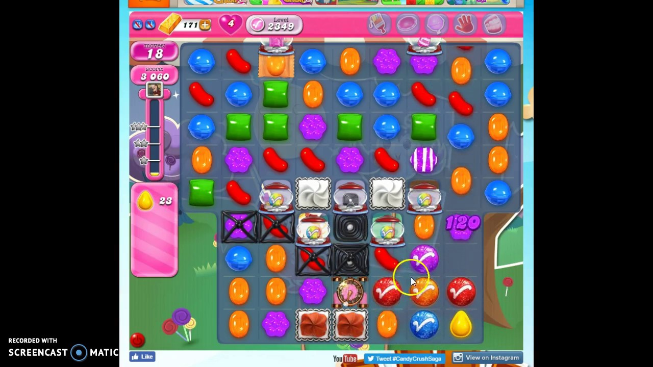 Candy Crush Level 2349 help w/audio tips, hints, tricks