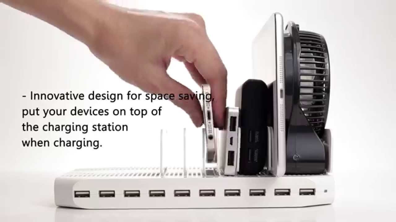 UNITEK Y-2172 96W 10-Port USB Smart Charging Station