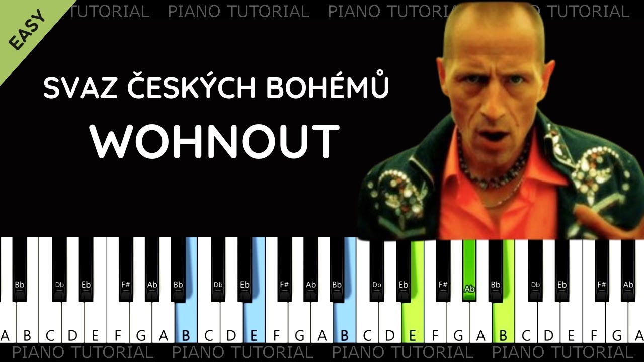 Wohnout - Svaz českých bohémů (piano tutorial | klavír | akordy | noty | karaoke | české písničky)
