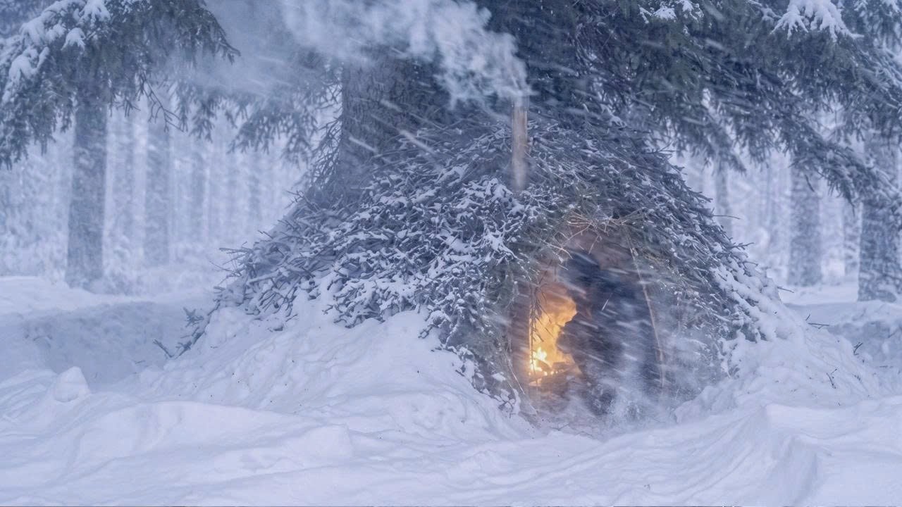 Surviving 5 Deadly Blizzards Alone | Building a Bushcraft Shelter in Extreme Winter
