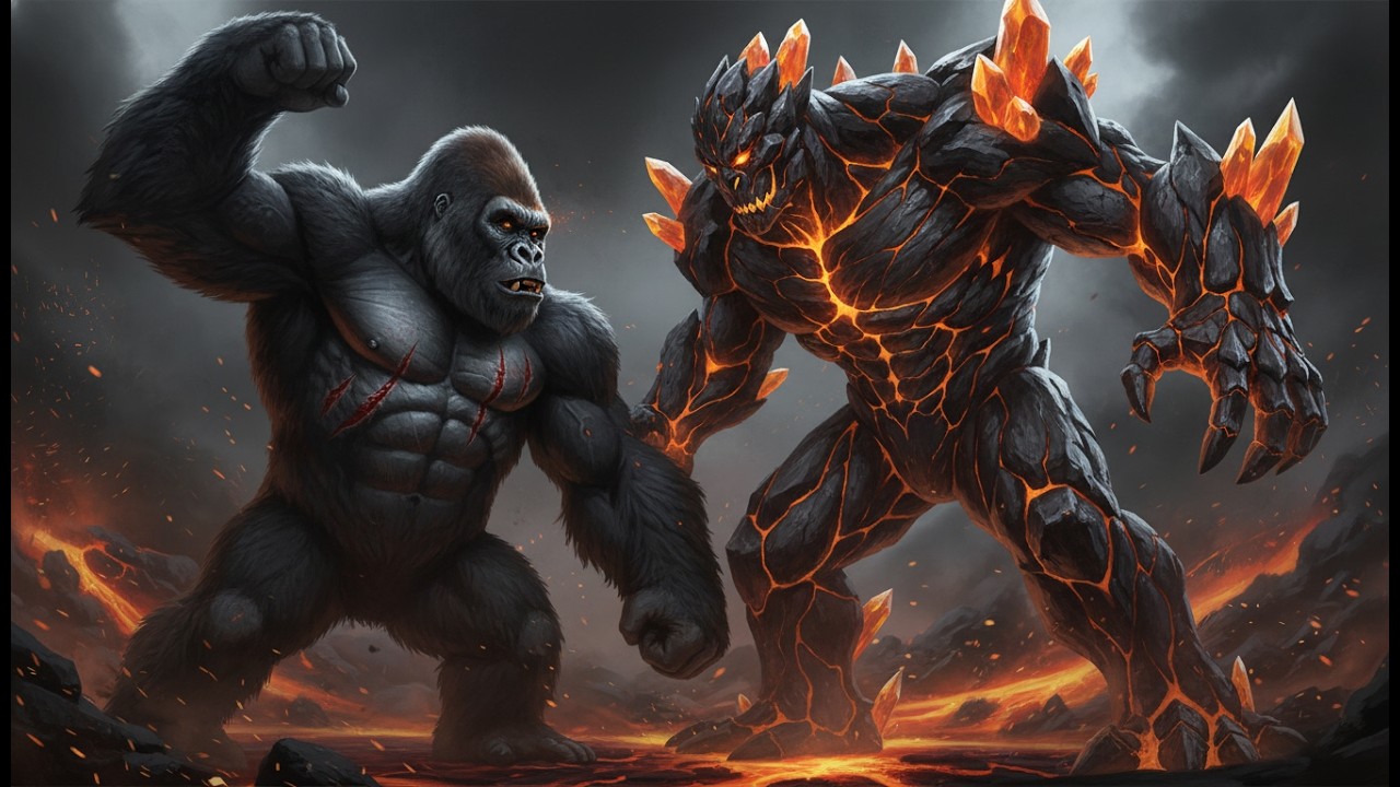 King Kong vs. Lava Colossus: The Beast vs. The Fire