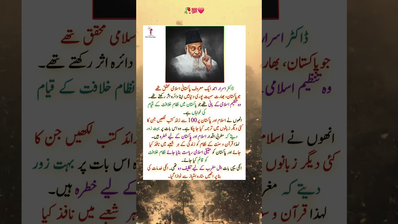 Dr Israr Ahmad - Real Legend of Islam ❤️ | Visionary Islamic Scholar of Pakistan #Leadership #islam