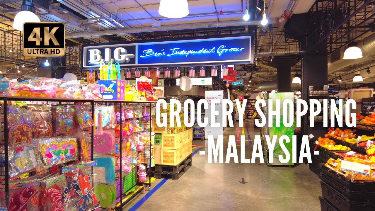 Grocery Shopping In Kuala Lumpur (Ben's Independant Grocer)  - 4K Walking Tour