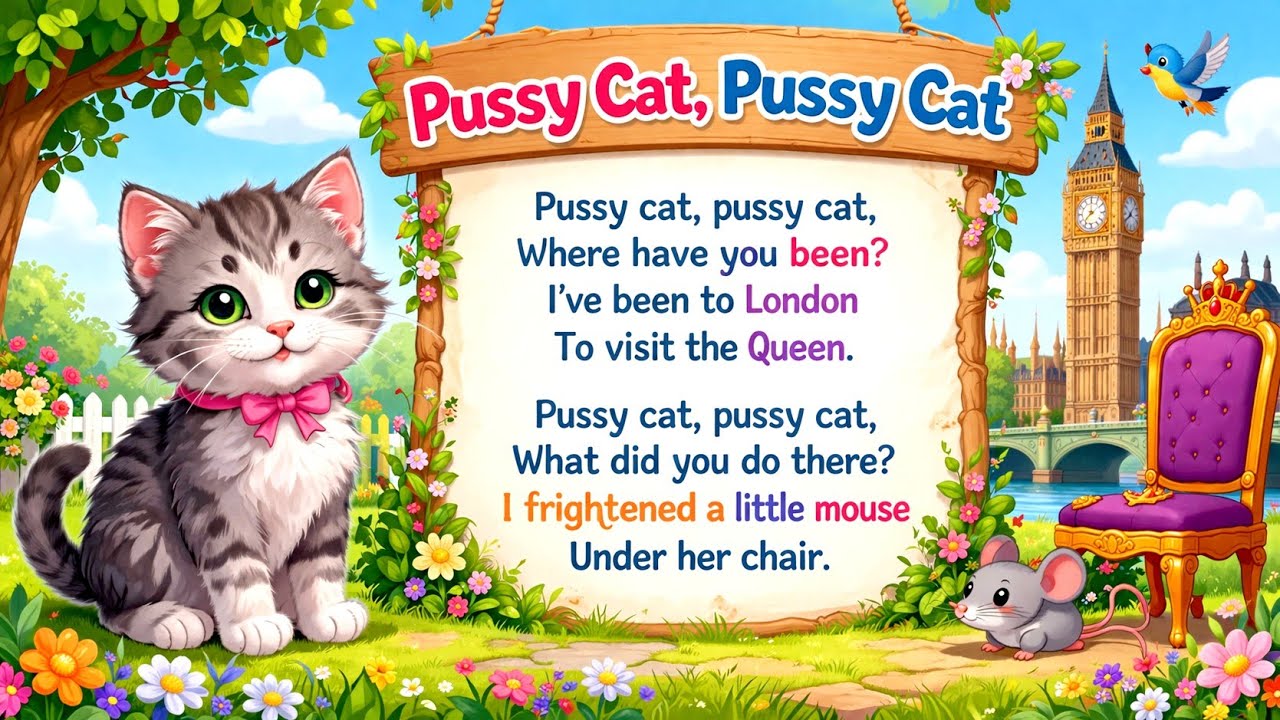 English Rhymes 🐱|Nursery Rhymes for Kids|Kids Learning Song!baby rhymes!Rhymes Song! KidzyGarden