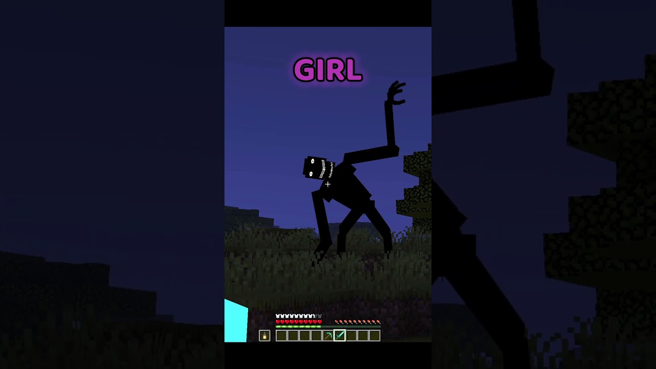 Boys VS Girls when they saw the forest dweller in MINECRAFT