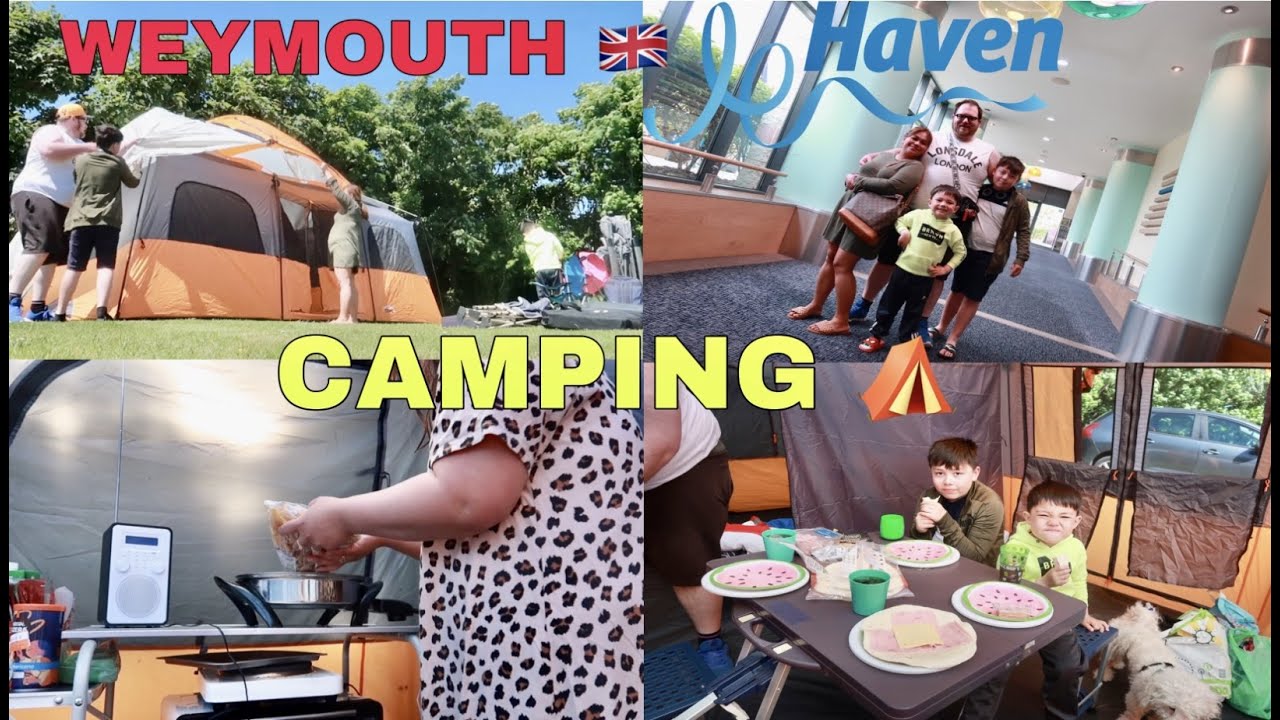 CAMPING DAY 1 | WEYMOUTH UK 🇬🇧 | SETTING UP A TENT, COOKING, FAMILY TIME 🏕