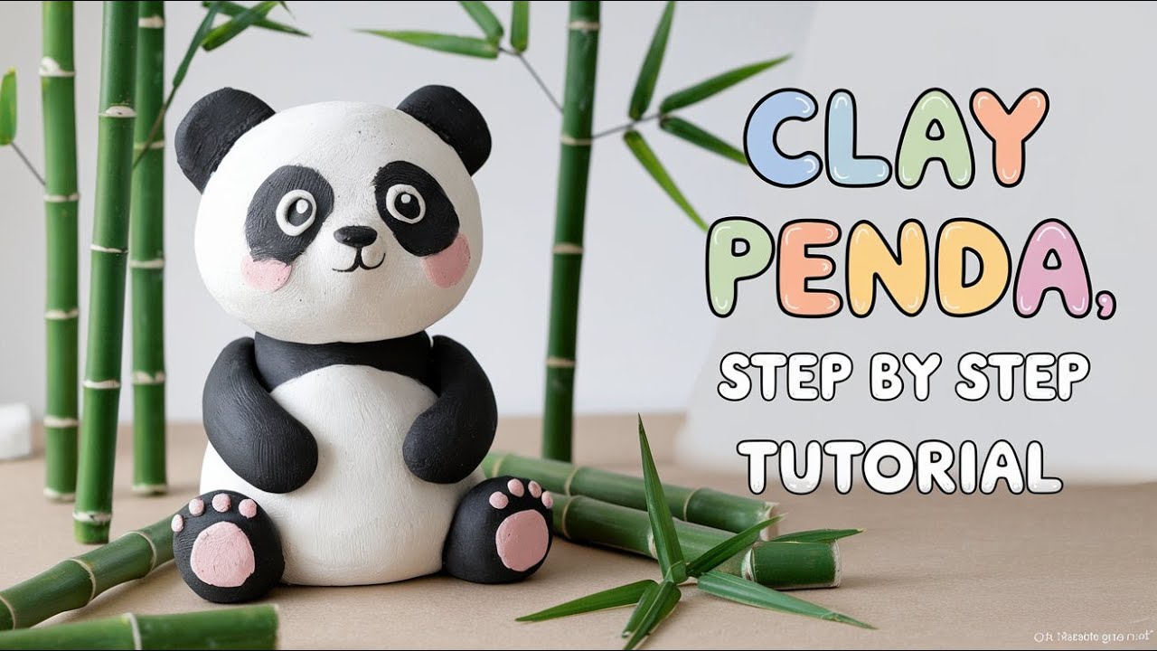 DIY Clay Panda 🐼 | No Bake | Cold Porcelain Clay panda Tutorial