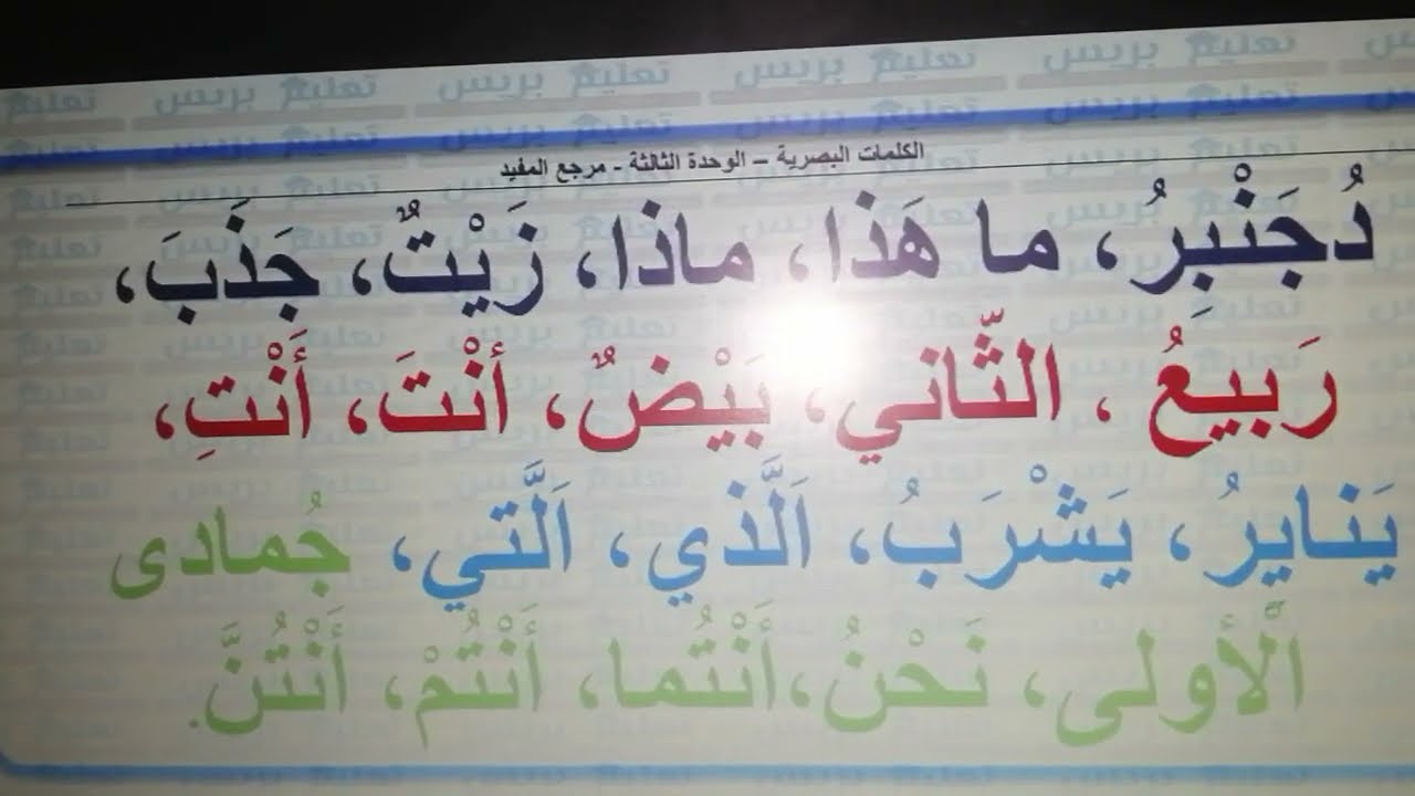 الكلمات البصرية و القراءة المشتركة في التعليم الابتدائي